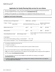 Form HCA13-0058 Application for Family Planning Only Services for Non-citizens - Washington, Page 4