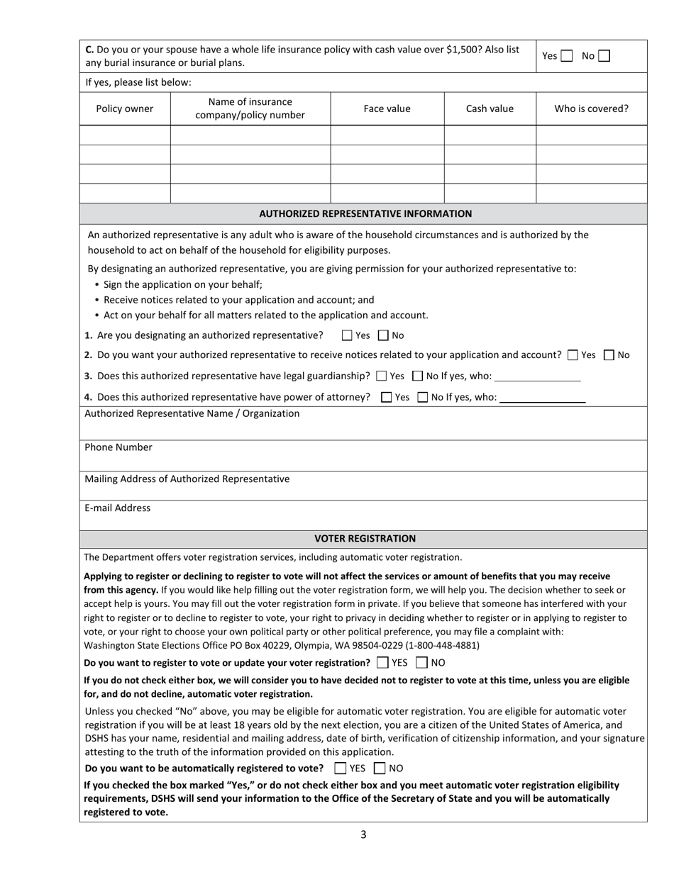 Form HCA13-691 Application for Medicare Savings Programs - Washington, Page 3