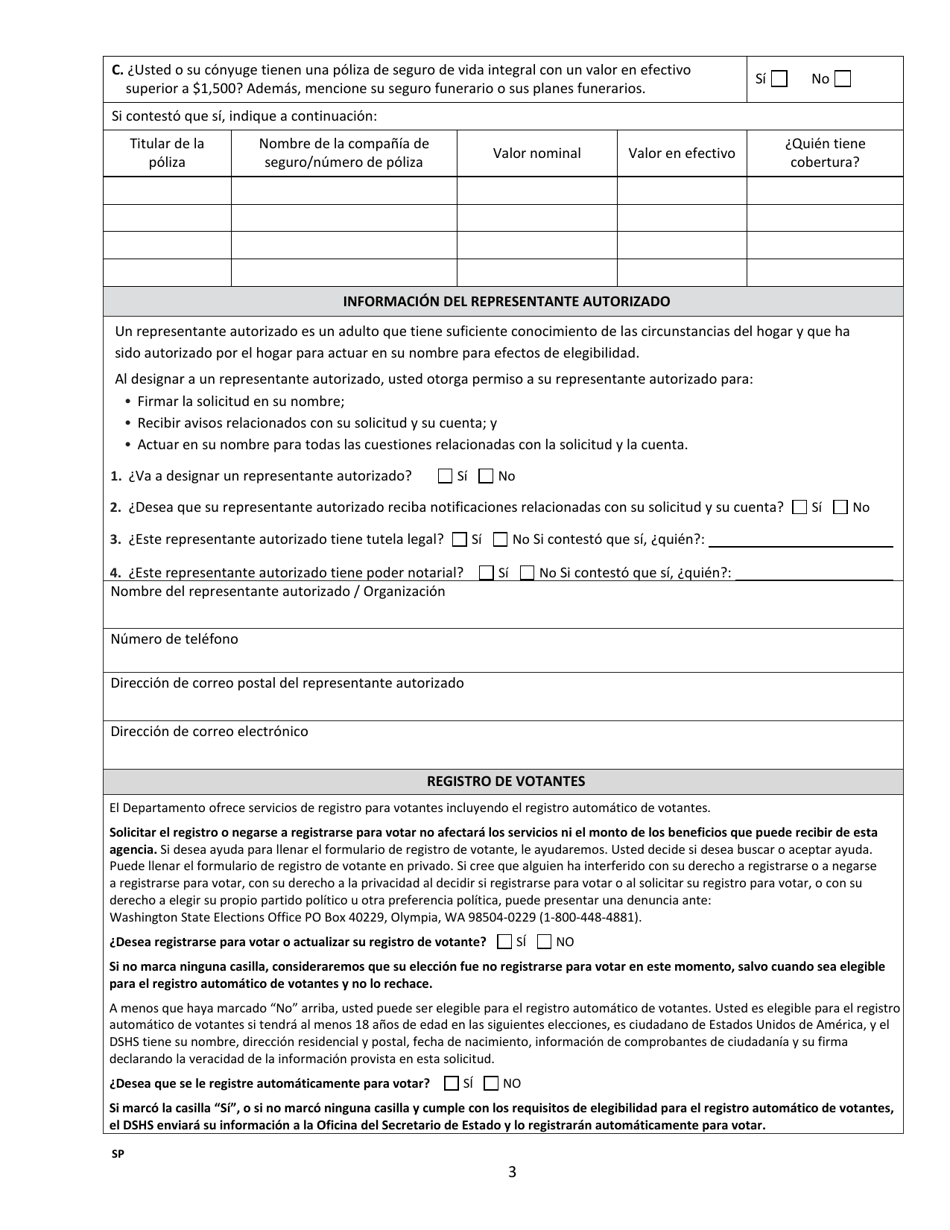 Formulario HCA13-691 Solicitud Para Los Programas De Ahorros De Medicare - Washington (Spanish), Page 3