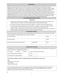 Formulario HCA13-691 Solicitud Para Los Programas De Ahorros De Medicare - Washington (Spanish), Page 4