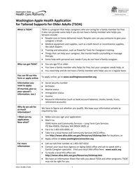 Form HCA18-008 Tailored Supports for Older Adults (Tsoa) Application - Washington