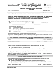 Document preview: Formulario HCA14-540 Provision Irrevocable Para Fondo Funerario Para Atencion Medica Relacionada Con Ssi - Washington (Spanish)