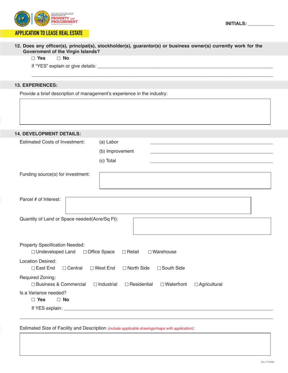 Application to Lease Real Estate - Virgin Islands, Page 3