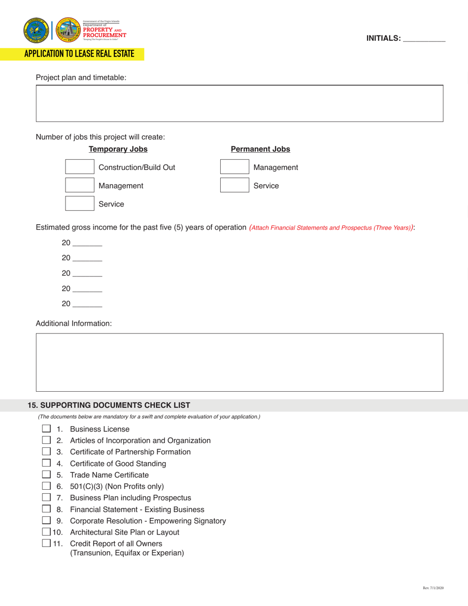 Application to Lease Real Estate - Virgin Islands, Page 4