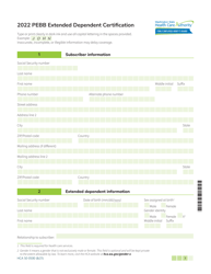 Form HCA50-0500 Pebb Extended Dependent Certification - Washington, Page 3