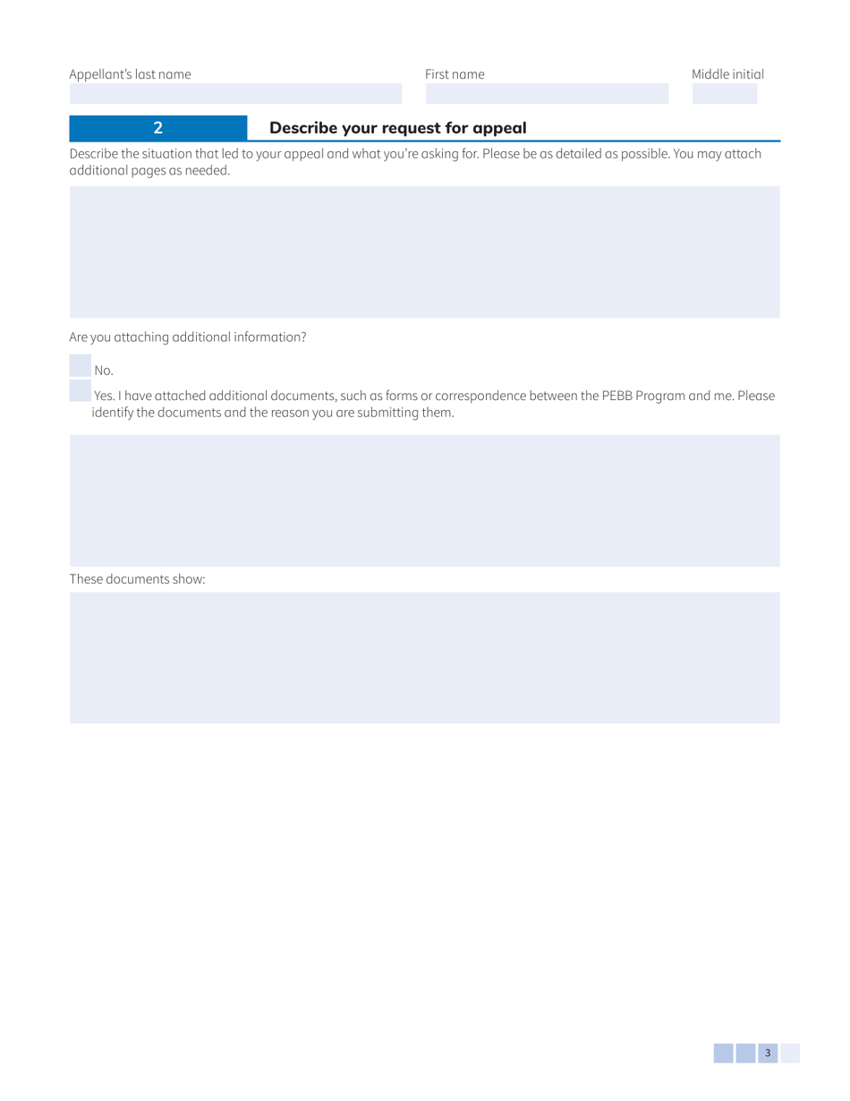 Form HCA51-0122 Pebb Retiree / Continuation Coverage Notice of Appeal - Washington, Page 3