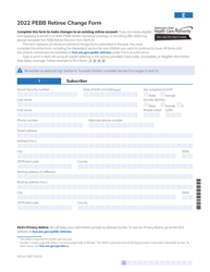 Document preview: Form HCA51-0007 (E) Pebb Retiree Change Form - Washington, 2022