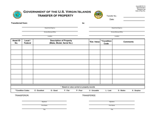 Document preview: Form DPP-TP-7-73 Transfer of Property - Virgin Islands