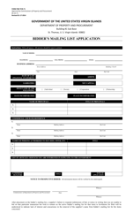 Document preview: Form P&P-PCB-71 Bidder's Mailing List Application - Virgin Islands