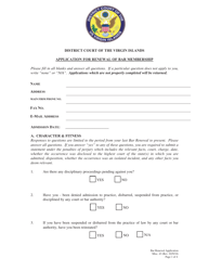 Form MISC43 Application for Renewal of Bar Membership - Virgin Islands