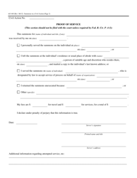 Form VI-AO440 Summons in a Civil Action - Virgin Islands, Page 2