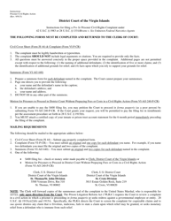 Document preview: Instructions for Filing a Pro Se Prisoner Civil Rights Complaint - Virgin Islands