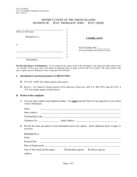 Document preview: Form VI-NP-CR Pro Se Civil Rights Complaint (Non-prisoner) - Virgin Islands