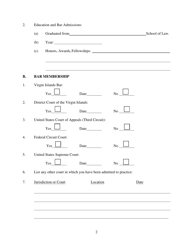Form Misc.26 Application for Membership on the Criminal Justice Act Panel for the District Court of the Virgin Islands - Virgin Islands, Page 2