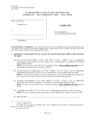 Form VI-ED Pro Se Employment Discrimination Complaint - Virgin Islands