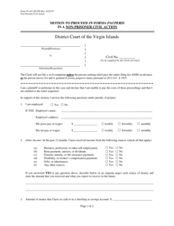 Document preview: Form VI-AO240-NP Motion to Proceed in Forma Pauperis in a Non-prisoner Civil Action - Virgin Islands