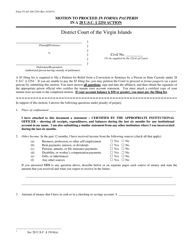Form VI-AO240-2254 &quot;Motion to Proceed in Forma Pauperis in a 28 U.s.c. 2254 Action&quot; - Virgin Islands