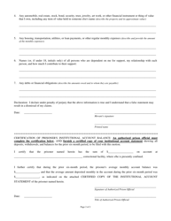 Form VI-AO240-2254 Motion to Proceed in Forma Pauperis in a 28 U.s.c. 2254 Action - Virgin Islands, Page 2