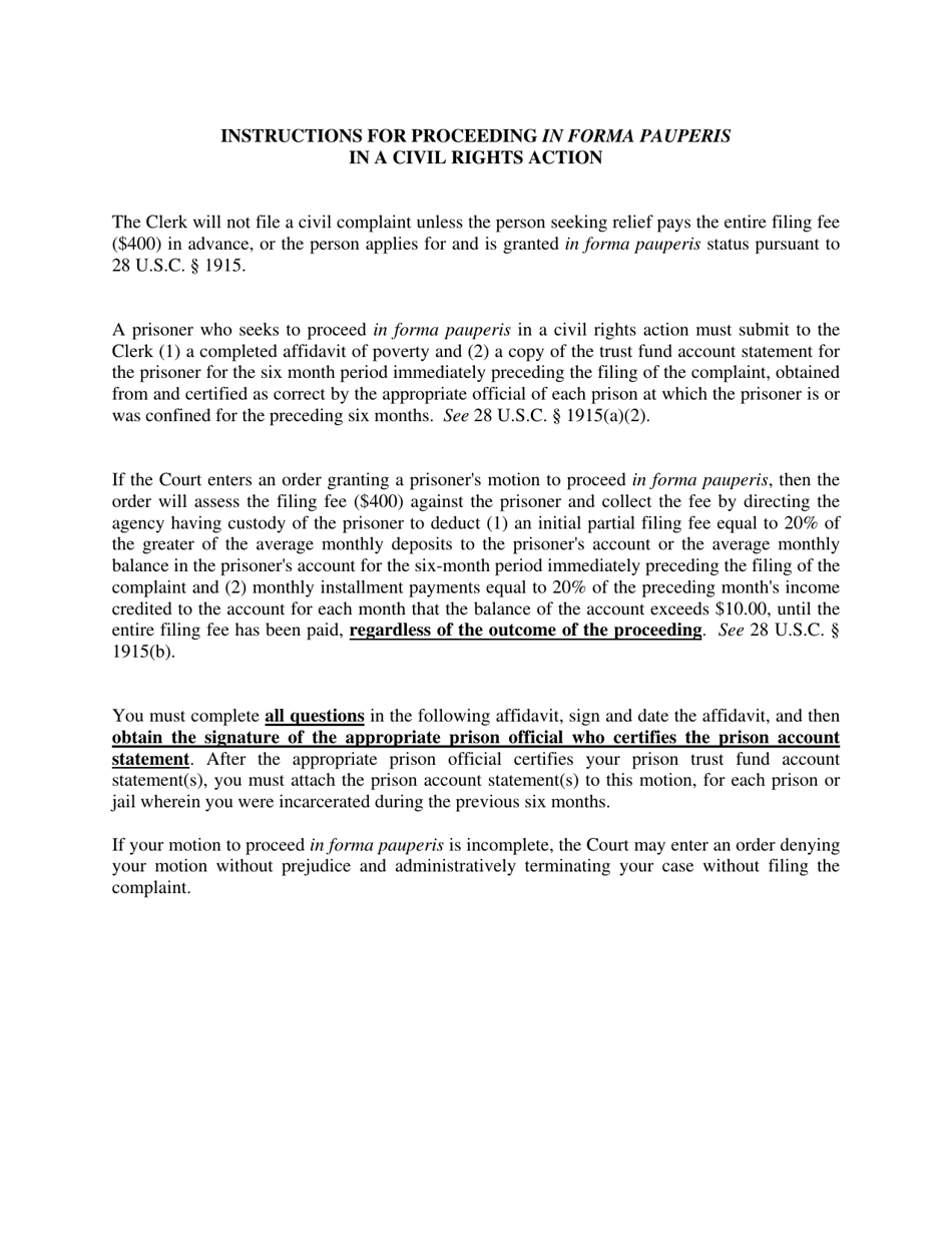 Form VI-AO240-P-CR Motion to Proceed in District Court Without Prepaying Fees or Costs - Virgin Islands, Page 1