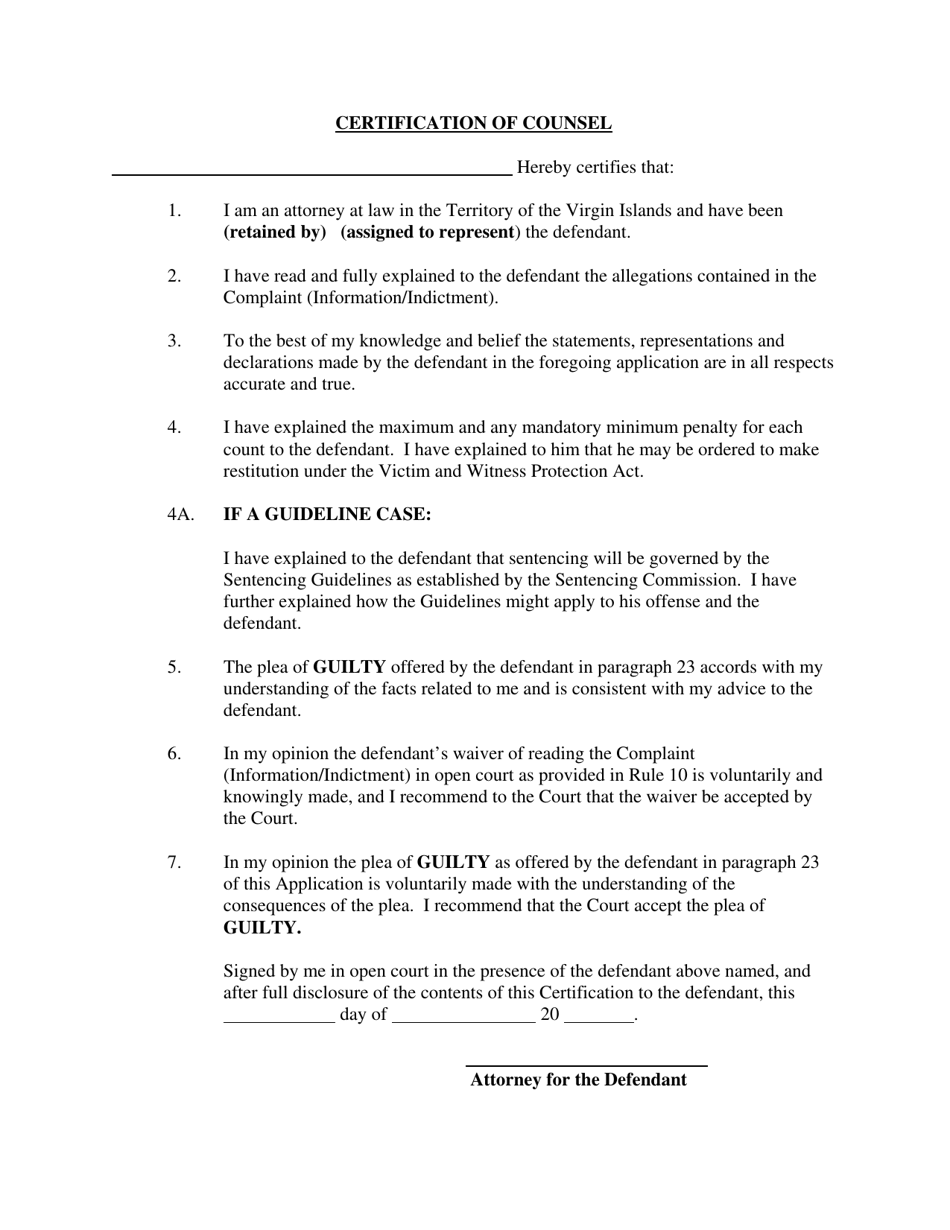 Application for Permission to Enter Plea of Guilty (Defendant With Counsel) - Virgin Islands, Page 7