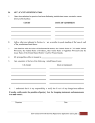U.S. Government Attorney Appearance Application - Virgin Islands, Page 2