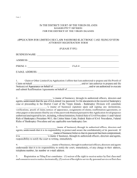 Form 2 Application for Limited Use/Claim Password Electronic Case Filing System Attorney Registration Form - Virgin Islands