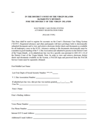 Form 3 Electronic Case Filing System Attorney Registration Form - Virgin Islands