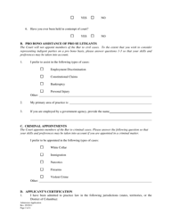 Attorney Admission Application - Virgin Islands, Page 2