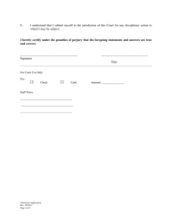 Attorney Admission Application - Virgin Islands, Page 4