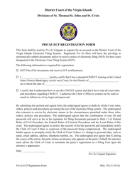 Document preview: Form Misc.69 Pro Se Ecf Registration Form - Virgin Islands