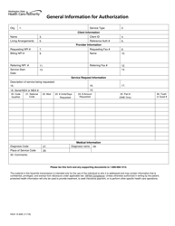 Document preview: Form HCA13-835 General Information for Authorization - Washington