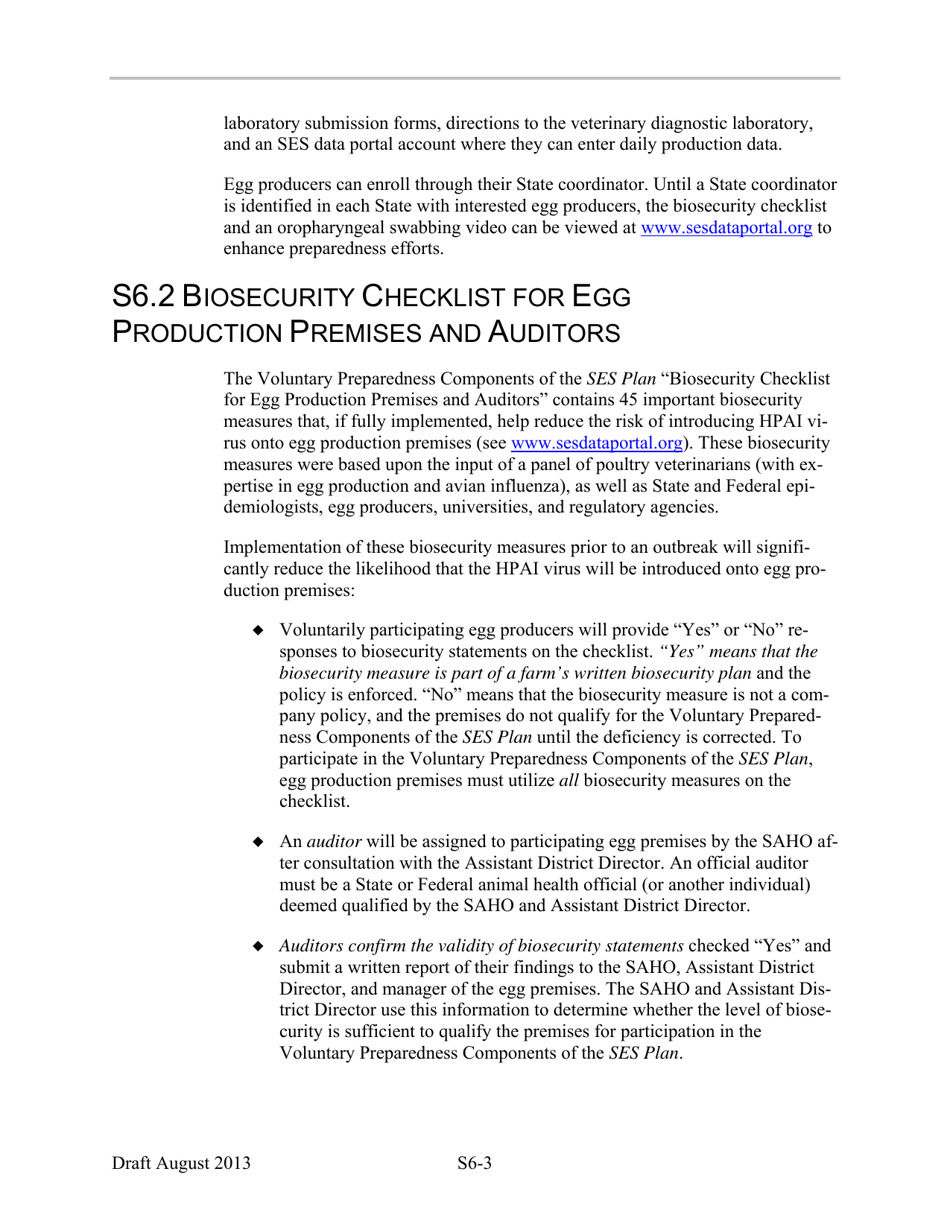Supplement 6 Secure Egg Supply Plan Hpai Epidemiology Questionnaire, Page 3