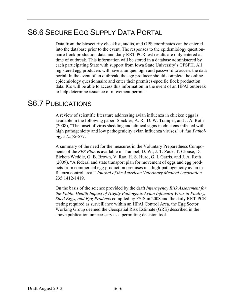 Supplement 6 Secure Egg Supply Plan Hpai Epidemiology Questionnaire, Page 6