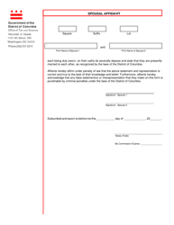 Form ROD20 Spousal Affidavit - Washington, D.C.