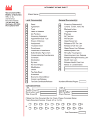 Document preview: Form ROD31 Document Intake Sheet - Washington, D.C.