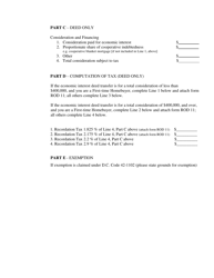 Form ROD35 Transfer of Economic Interest Tax Return - Cooperative Only - Washington, D.C., Page 2