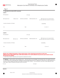 Alternative Fuel Vehicle Conversion and Infrastructure Credits - Commercial Form - Washington, D.C., Page 2