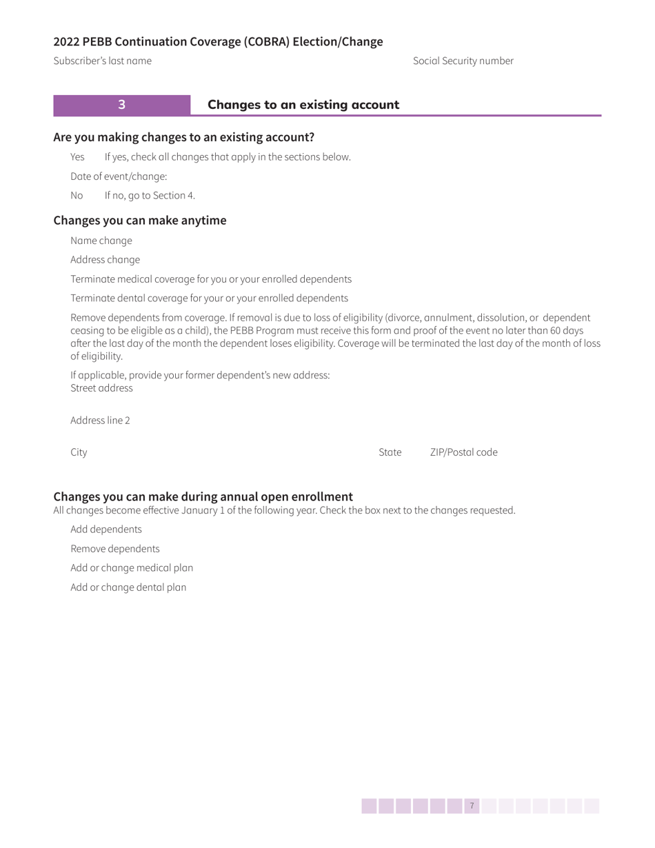Form HCA50-0136 Pebb Continuation Coverage (Cobra) Election / Change - Washington, Page 7