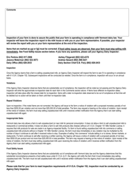 6 V.s.a. Chapter 152 Farm Inspection Report for Unpasteurized Milk Sales - Vermont, Page 2