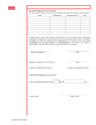 Form ROD9 Lower Income/Share Equity Homeownership Exemption Application - Washington, D.C., Page 7