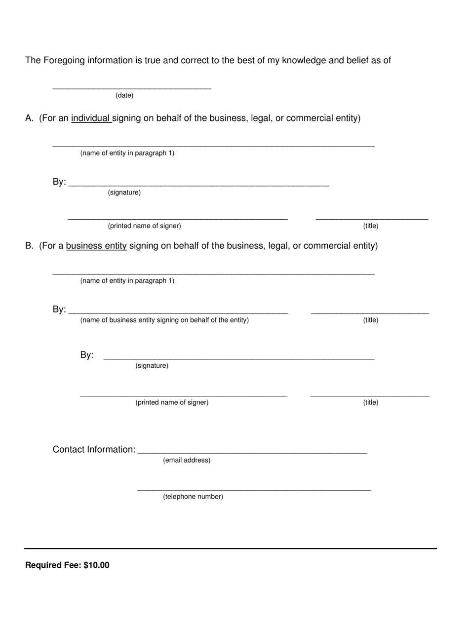 Form SCC59.1-70-BE Certificate of Assumed or Fictitious Name - Business Conducted by an Entity - Virginia, Page 3