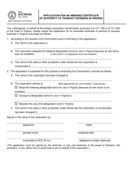 Form SCC760/922 Application for an Amended Certificate of Authority to Transact Business in Virginia - Virginia, Page 2