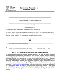 Form LPA-73.6 Statement of Resignation of Registered Agent - Virginia, Page 2