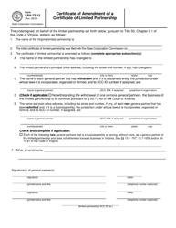 Form LPA-73.12 Certificate of Amendment of a Certificate of Limited Partnership - Virginia, Page 2