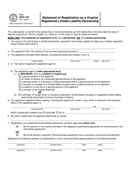 Form UPA-132 Statement of Registration as a Virginia Registered Limited Liability Partnership - Virginia, Page 2