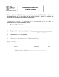 Form UPA-121 Statement of Dissolution for a Partnership - Virginia, Page 2