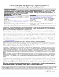 Form BTA1242 Application for Certificate of Registration to Transact Business in Virginia as a Foreign Business Trust - Virginia, Page 2