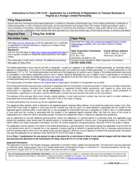 Form LPA-73.54 Application for a Certificate of Registration to Transact Business in Virginia as a Foreign Limited Partnership - Virginia