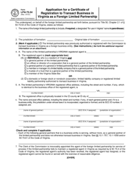 Form LPA-73.54 Application for a Certificate of Registration to Transact Business in Virginia as a Foreign Limited Partnership - Virginia, Page 2