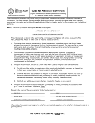 Form LLC1085-PART Guide for Articles of Conversion - Virginia, Page 2